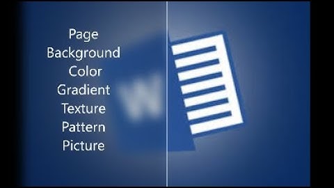 MS Word- Page Background Color or Fill Effect || Add Background Gradient, Texture, Pattern, Picture