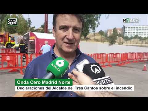 Declaraciones del  Alcalde de Tres Cantos "No queremos que se vuelva a levantar el incendio"