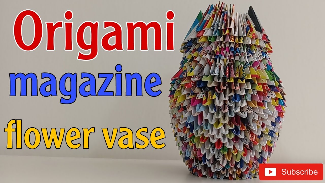 ORIGAMI MAGAZINE FLOWER VASE (tagalog tutorial) YouTube