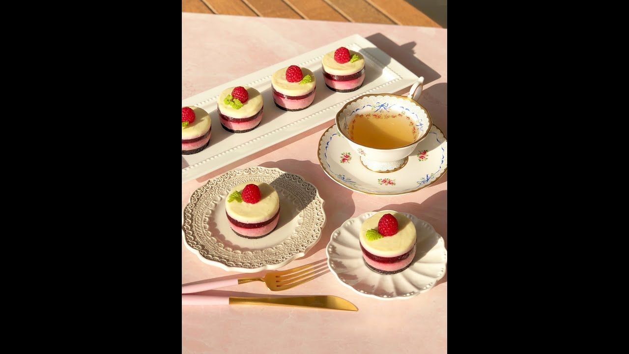 Afternoon Tea - Mini Cheesecakes with Rosé Syllabub