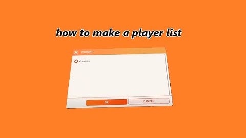 how to make a player list in rec room