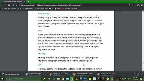 Introduction To Word Processing Notes Part Five