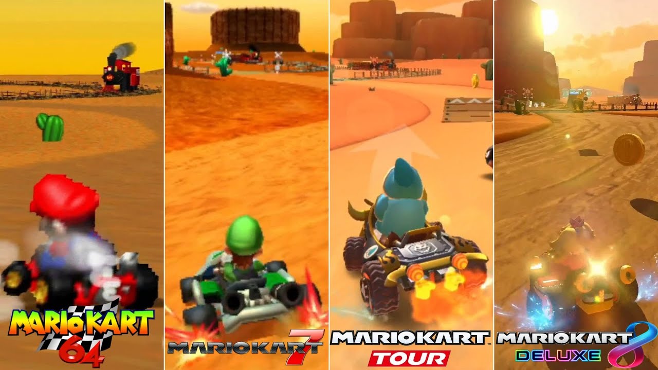 Evolution Of N64 Kalimari Desert Course In Mario Kart Games [1996-2022]