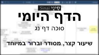 דף יומי מסכת סוכה דף נג - שיעור קצר וברור | 53 Daf yomi Succah daf