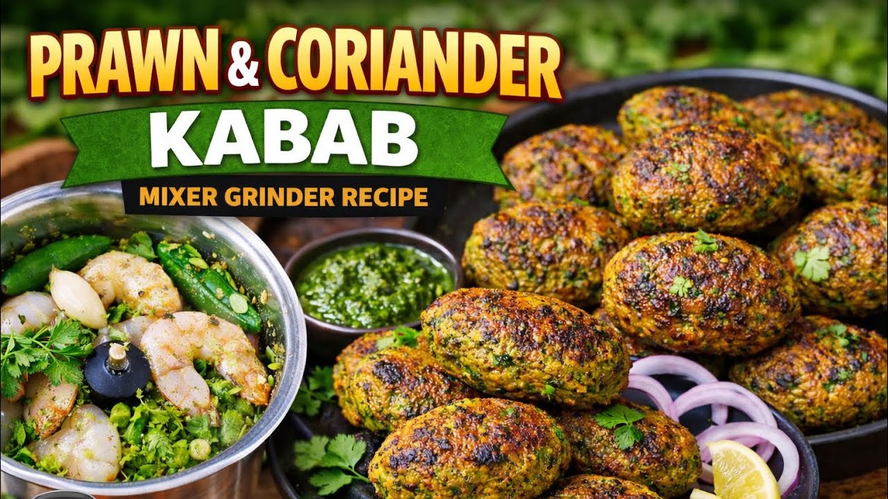 In Air fryer Awesome Quick and Easy Prawn kabab recipe video