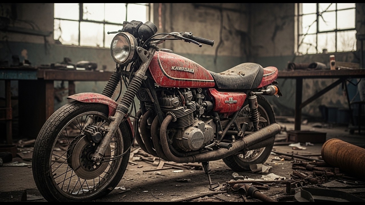 ASMR Motorcycle Restoration! Full Restoration of Candy Super Red Kawasaki H2 Mach IV 1975