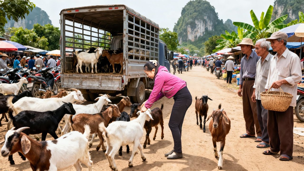 Buy 1000+ Goats, Use Truck Transport Goats Herds Go To Countryside Market Sell | Farm Farm TV