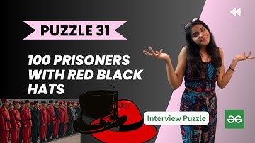 100 PRISONERS WITH RED BLACK HATS 🎩l Geeks for Geeks l Logical puzzle l PUZZLE 31 l Interview Puzzle