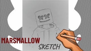 How To Draw Marshmallow Step By Step Sketch