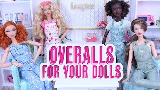 Make your own Overalls for your Dolls - DIY barbie Doll Clothes - FREE PATTERN