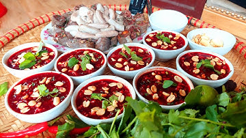 Lòng Lợn và Tiết Canh củ dền đỏThơm Ngon