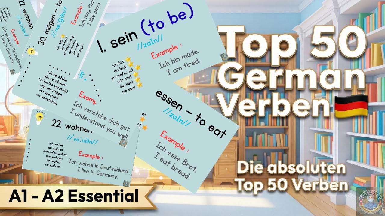 The ABSOLUTE Top 50 German Verbs You MUST Master (A1-A2) 🇩🇪 - YouTube