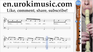 How to Play Recorder B. Passenger Let Her Go Part#2 Melody School Learn Class Course Tutorial Sheet