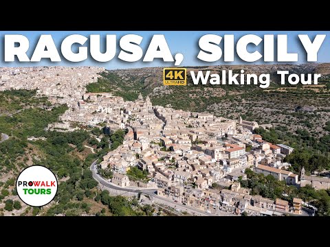 Ragusa, Sicily Walking Tour - 4K - With Captions!