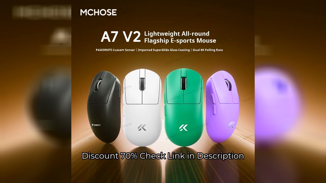 MCHOSE A7 V2 Ultra Gaming Mouse PAW3950Ti Super Sensor 20000FPS Tracking Accuracy 8kHz Polling Rate