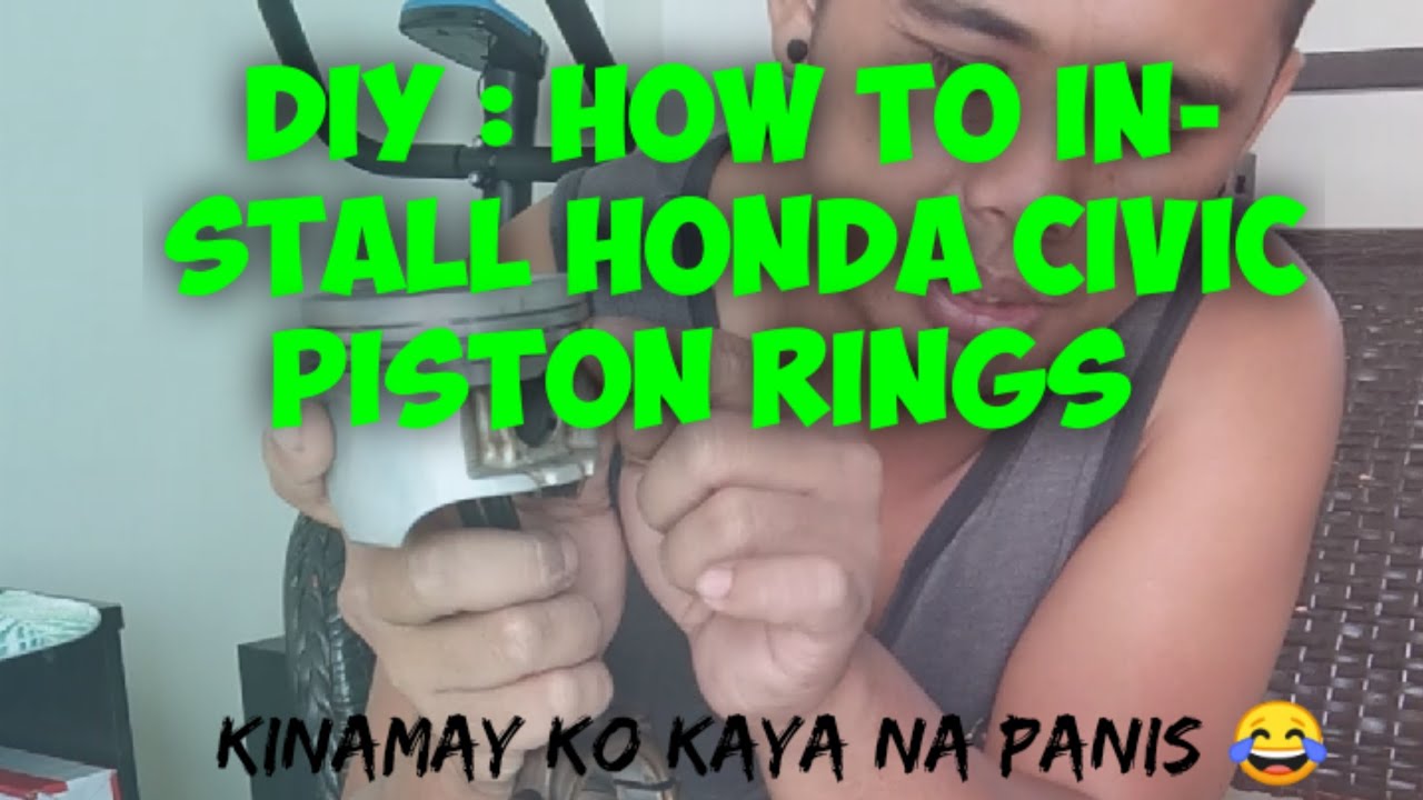 Installing d15b Honda Civic standard piston rings - YouTube