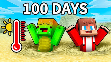 JJ and Mikey Survive 100 DAYS in DESERT in Minecraft - Maizen
