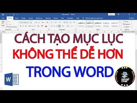 Cách tạo mục lục trong word bằng heading