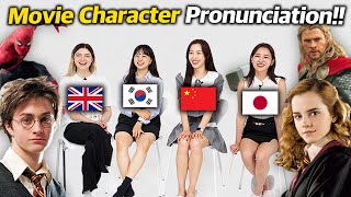 UK, Korean, Chinese, Japanese Movie Character Pronunciation Differences!!