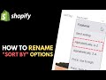 Shopify: How to Rename "Sort By" Filter Options on Collection Pages