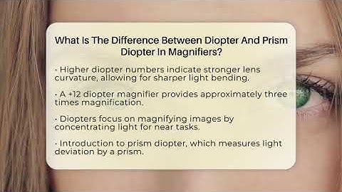 What Is The Difference Between Diopter And Prism Diopter In Magnifiers? - Optometry Knowledge Base