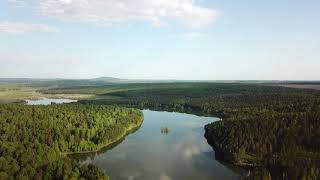 Тур де Салаир, медитативный пролёт над Урским озером, Кемеровская область.