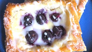 Easy Blueberry Cream Cheese Danish | Cream Cheese Danish Pastry Recipe with Blueberries