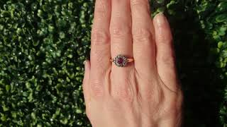 A pretty vintage Ruby and diamond cluster ring