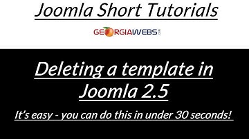 How To Uninstall Joomla 2.5 Template