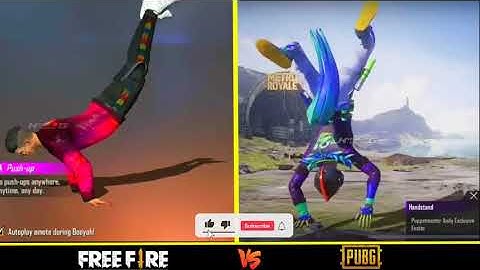 FREE FIRE VS PUBG EMOTE BATTLE - Who Will Win 😮 Satisfying Video#trending video