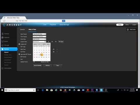 Amcrest Web UI - How to Setup  Date Time and DST