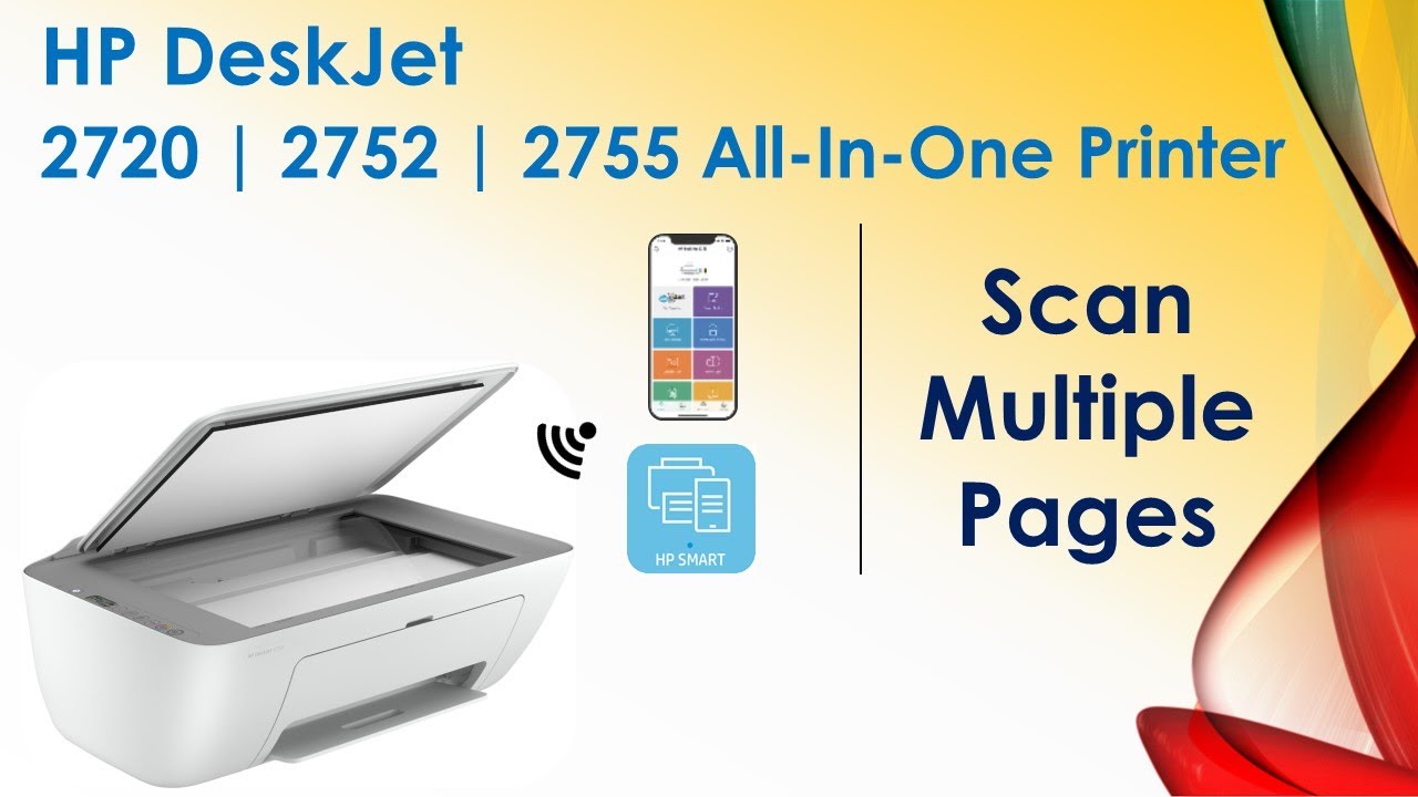 HP DeskJet 2720 | 2752 | 2755 AiO printer: Scan Multiple pages HP Smart Android phone - YouTube