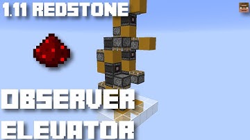 Simple Observer block piston elevator | Minecraft 1.11 redstone creation [16w39a/b/c]