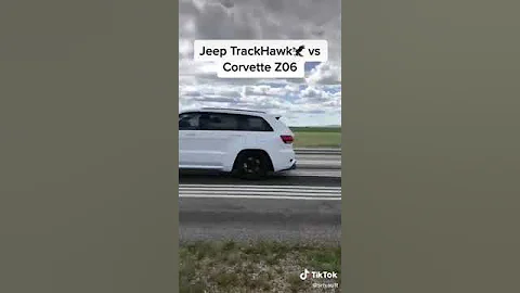 Jeep Trackhawk vs Corvette Zo6 | ARAB DRIVEN #shorts