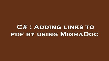 C# : Adding links to pdf by using MigraDoc