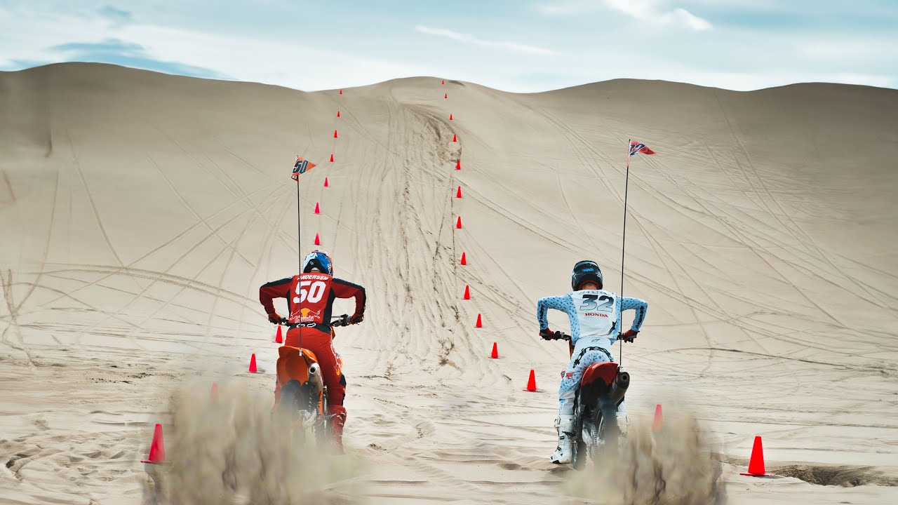Racing On 450 Dirt Bikes In The Sand - YouTube