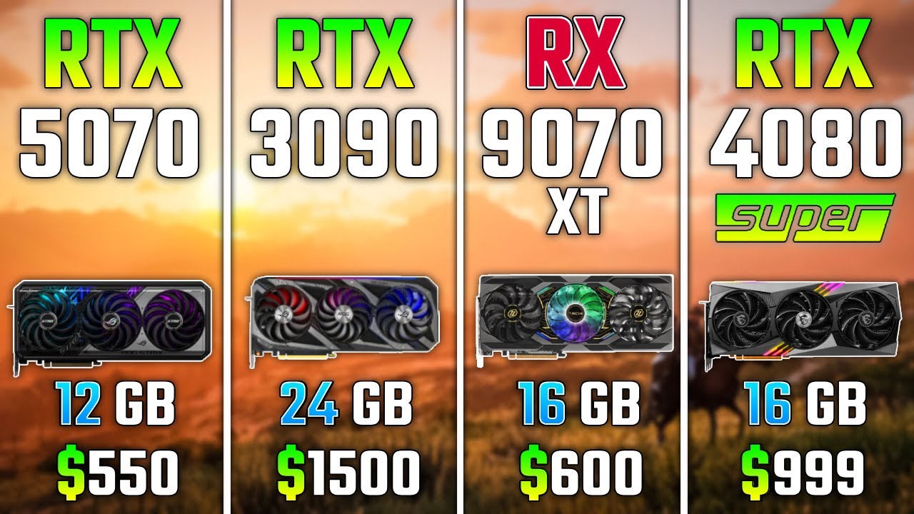 RTX 5070 vs RTX 3090 vs RX 9070 XT vs RTX 4080 SUPER | Test in 7 Games