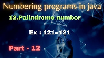 Java Numbering Programs : Palindrome number program| Java interview programs | Java | Telugu