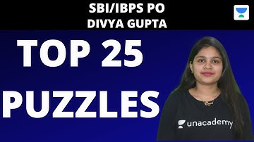 Top 25 Puzzles for SBI/IBPS PO 2020 (Part-7) with Best Explanation | Divya Gupta