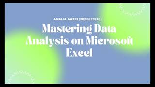 Mastering Data Analysis on Microsoft Excel 