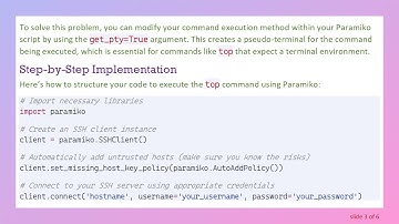 Executing Linux Commands with Paramiko: Overcoming the TERM environment variable not set Error