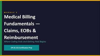 Module 5: Medical Billing Fundamentals — Claims, EOBs & Reimbursement