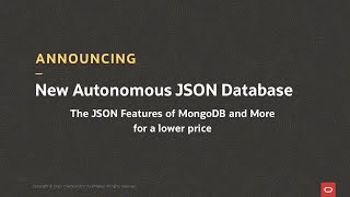 Juan Loaiza Announces Autonomous JSON Database screenshot 5