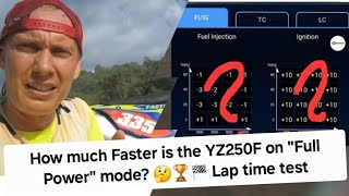 How much faster is the most Agressive ECU map setting? |Yamaha YZ250F 2024 Power Tuner Lap Time Test screenshot 4