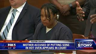 Mother accused of putting son in hot oven appears in court