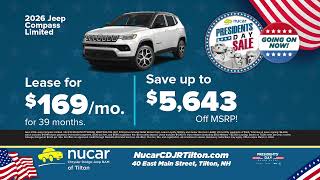 Join us for the Nucar Presidents Day Sales Event at Nucar Chrysler Dodge Jeep Ram of Tilton!