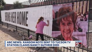 Ransom note sent to Tuscon TV station claims Nancy Guthrie died: ABC News