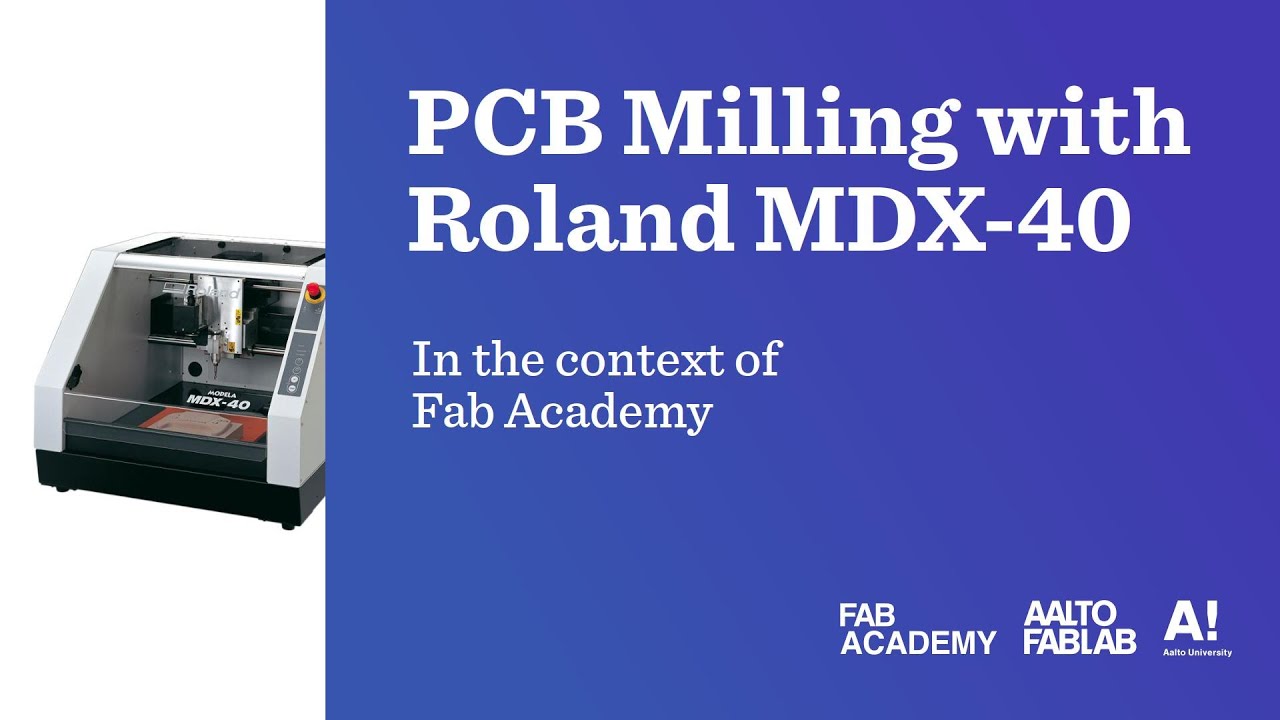 PCB Milling With MDX-40 - YouTube