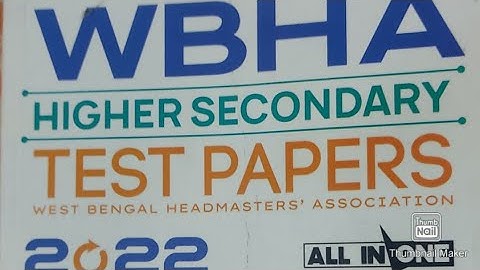 WBHA TEST PAPER SOLUTION//MODEL QUESTION PAPER-09//PART 02// CLASS 12//WBCHSE//MM MATHEMATICS