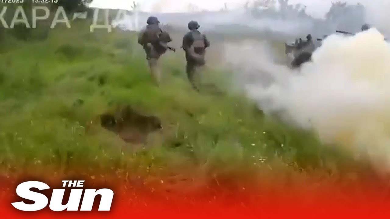 ⁣Combat footage of Ukrainian offensive against Russia in Zaporizhzia